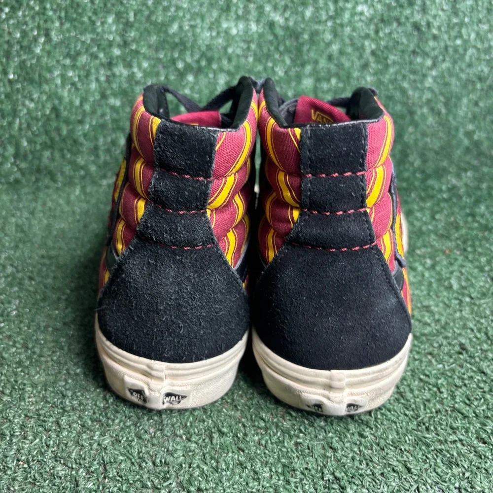 Vans Sk8-Hi Harry Potter Gryffindor Stripe Suede Sneaker Black Maroon Womens 8.0